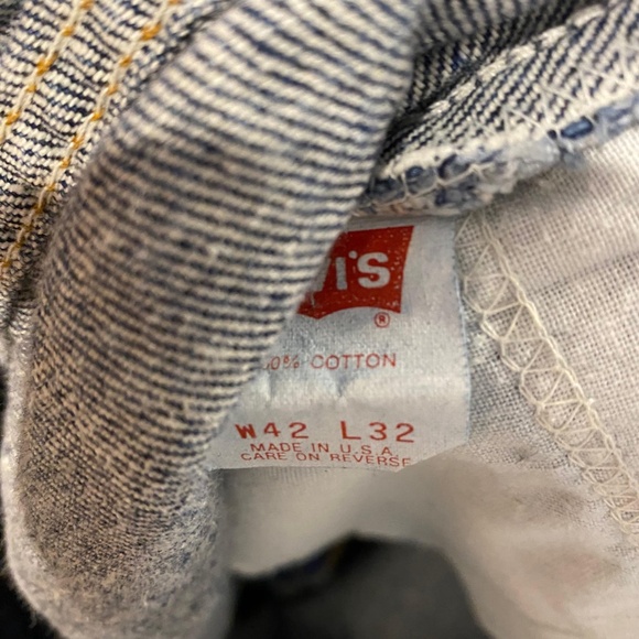 Vintage Mens Levi's 540 Jeans 42x32 Relaxed Fit Dark Blue Made in USA - Picture 9 of 10
